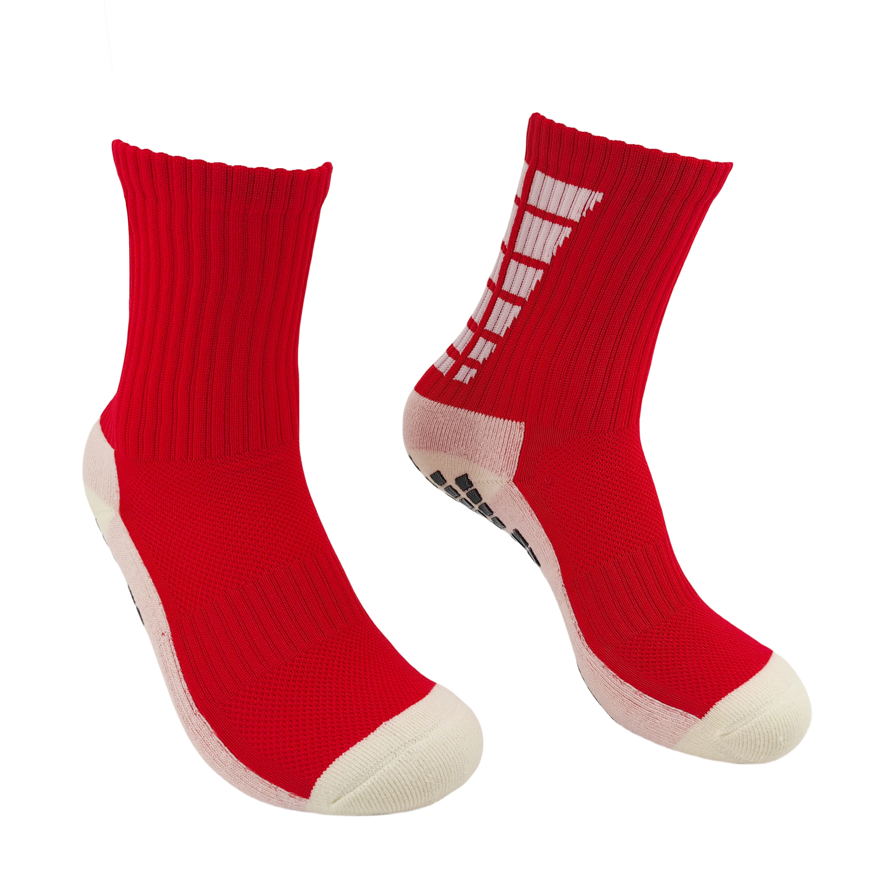 Wholesale custom logo socks red grip football basketball sock anti slip sports socks