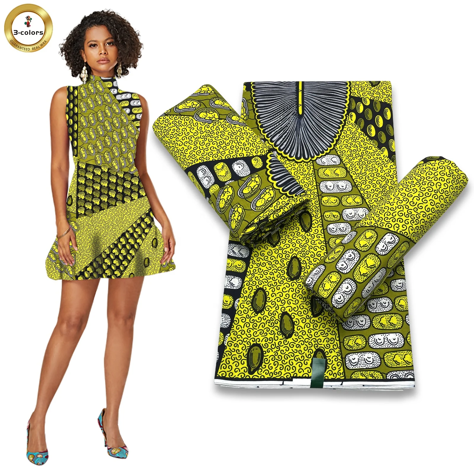 Профессиональная фабричная африканская ткань с принтом воска Анкары для