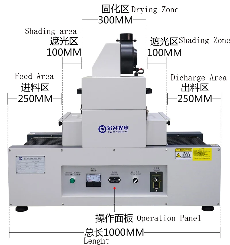 UV300-1 Feed Width 300mm Screen Printing UV Curing Machine Price Tabletop Dryer Small for Paint