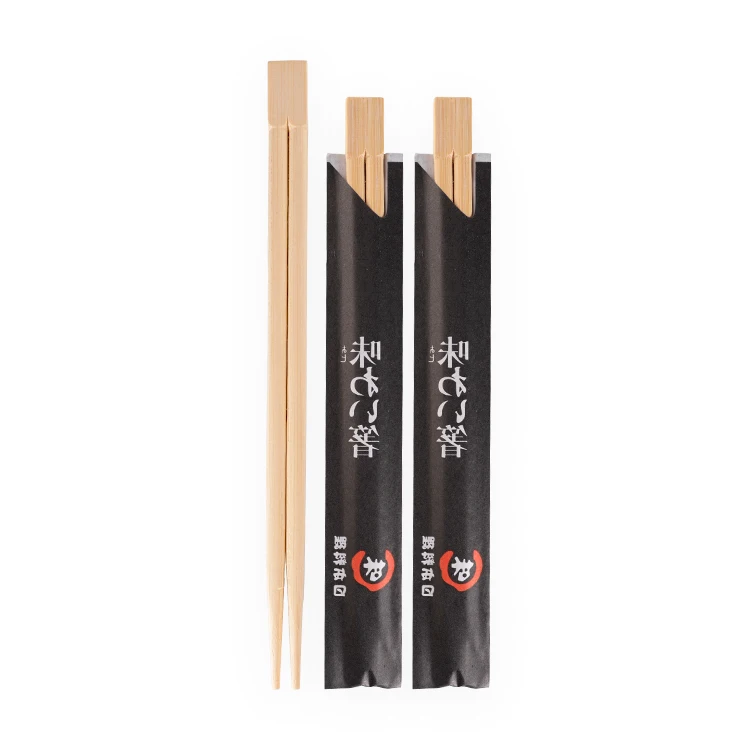 Factory Direct Custom Printed Logo Disposable Chopsticks Round Shape Paper Film Independent Packaging Takeaway Fast Food
