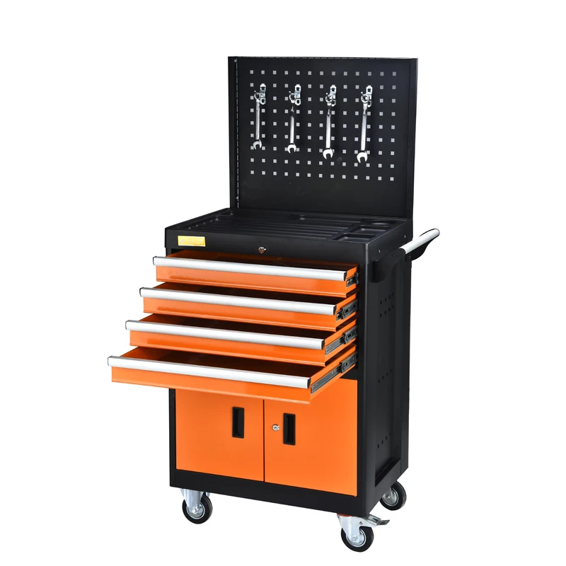 Workshop Garage Metal Locker Tool Trolley Cabinet With Drawers With Panel