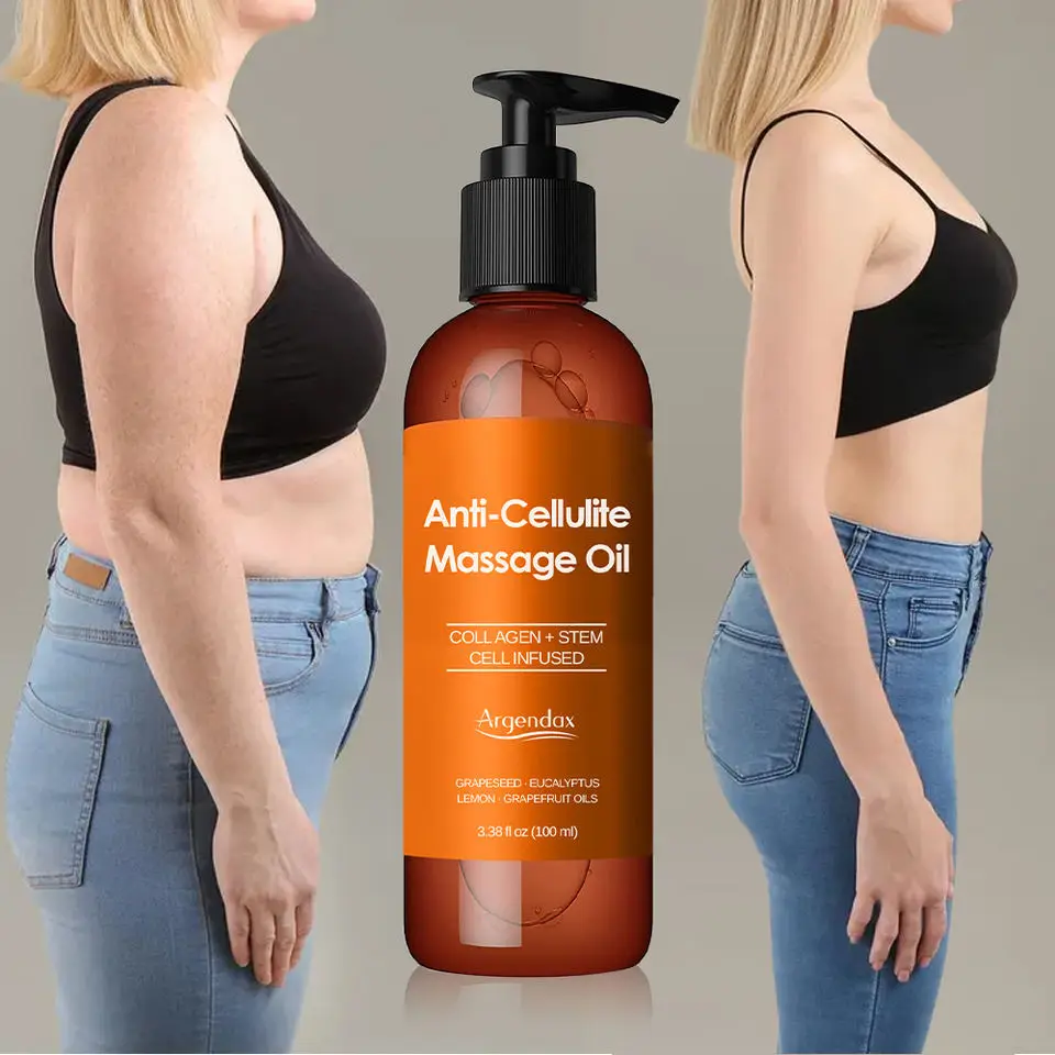 Private label natural Organic Plant Extracts Skin Tightening Anti Cellulite Massage Oil