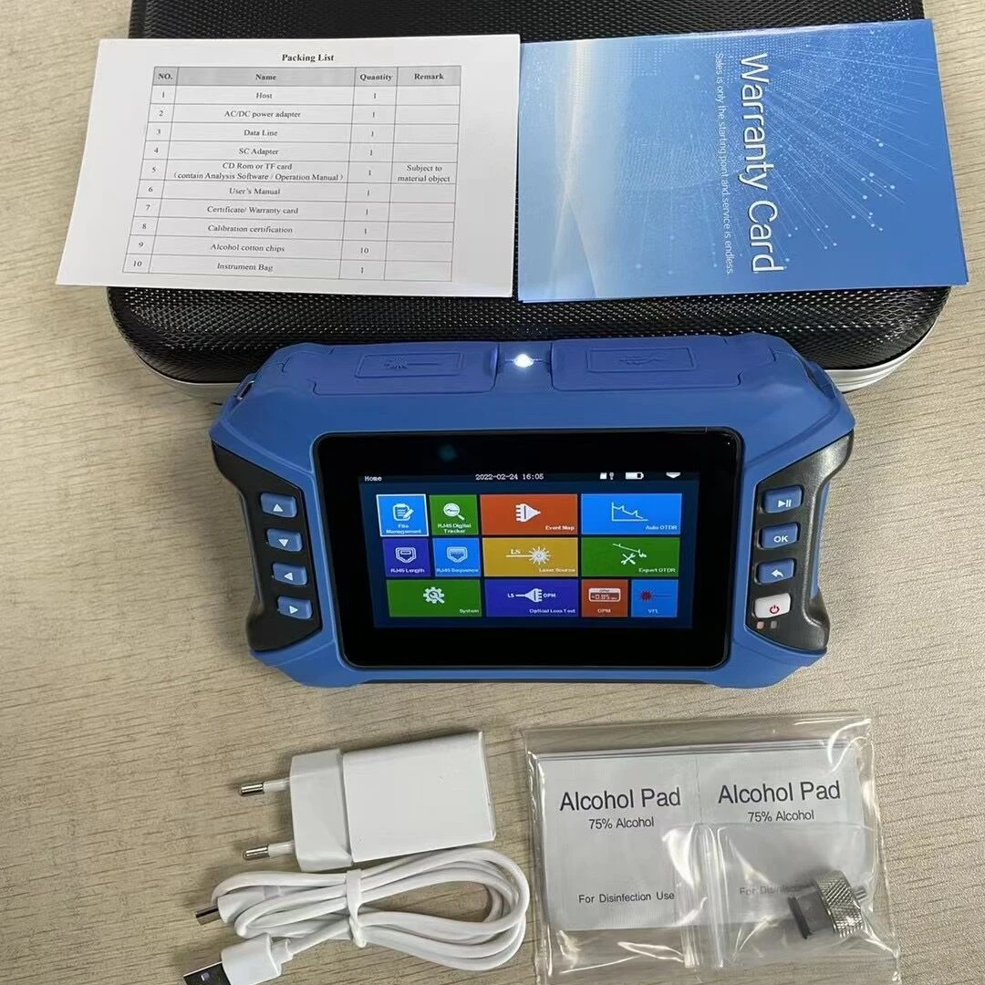 FTTX JW3302H Mini PRO OTDR Optical Time Domain Reflectometer12 IN 1 MultiFunction Fiber Breakpoint Tester 3.5inch LCD Screen