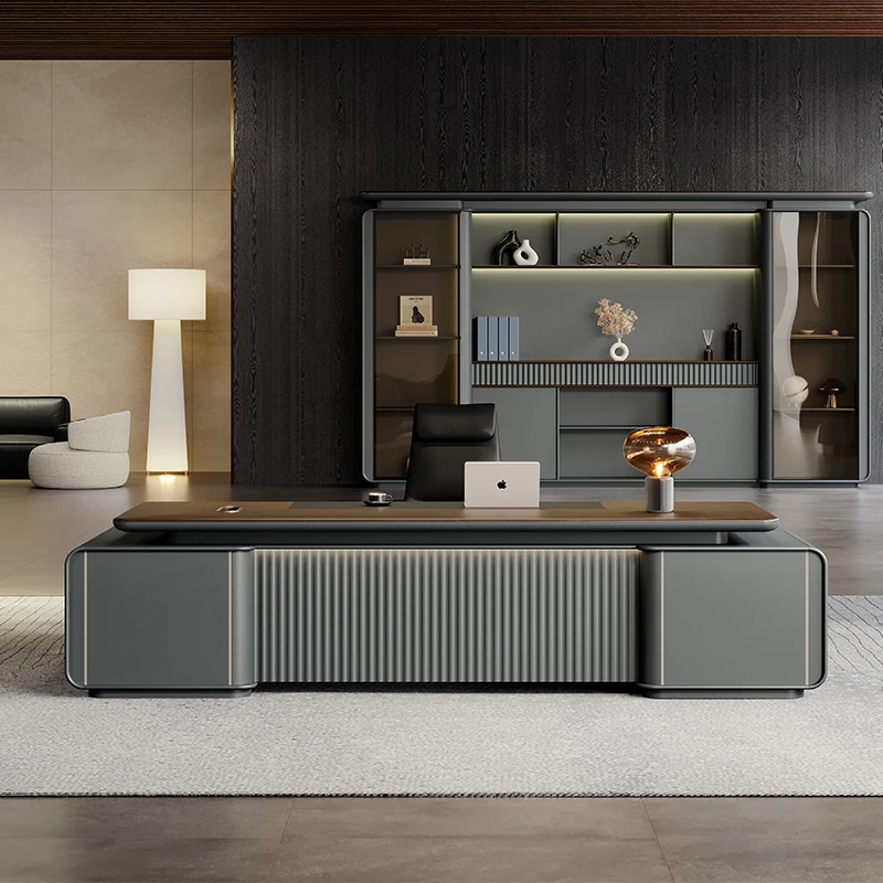 High quality CEO executive office furniture L shape president office tables luxury executive desk