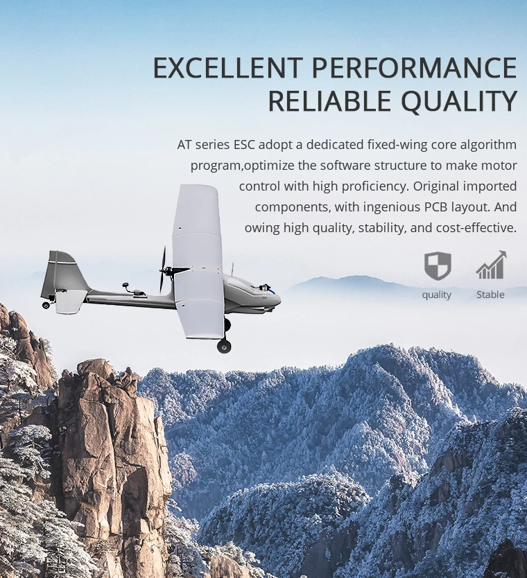 T-MOTOR AT 55A 6S UBEC 2-6S Lipo Brushless DC 5V/5A BEC Output Firmware ESC for RC Fixed Wing