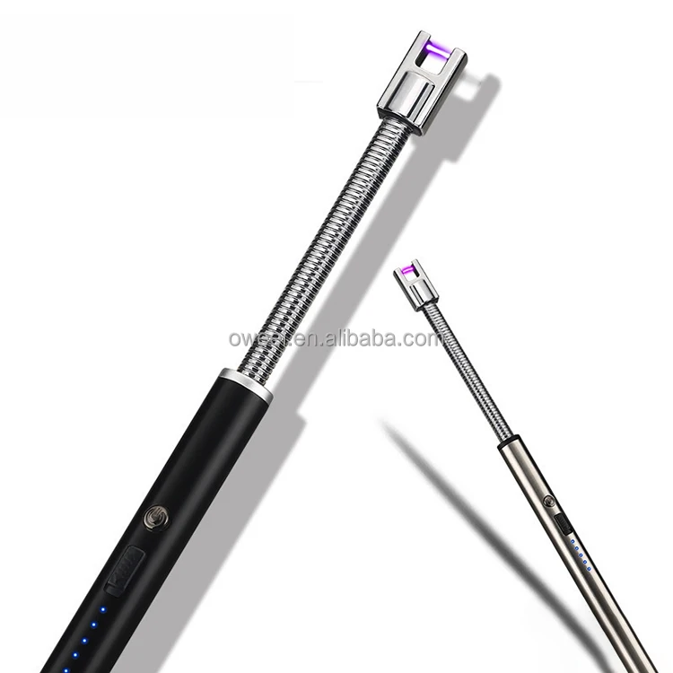 Плазменная дуговая зажигалка с длинным шейным вырезом, перезаряжаемая ветрозащитная беспламенная Зажигалка для гриля, свечей, приготовления пищи, кемпинга, пешего туризма