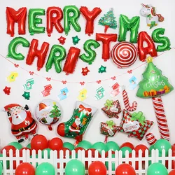 Merry Christmas Cartoon Balloons Decoration Set Foil Christmas Party Supplies Balloon