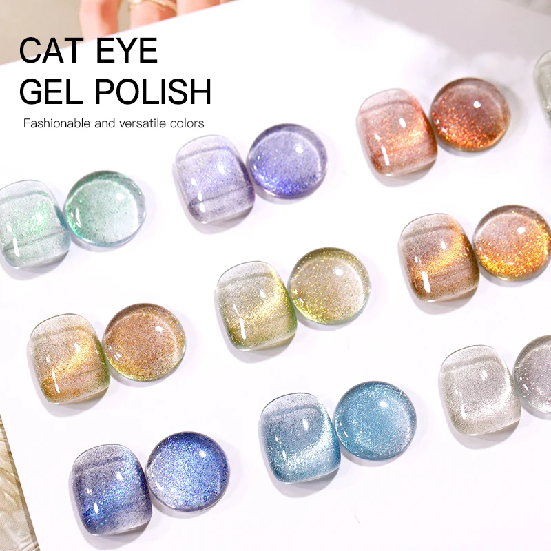 free sample design popular Universal match colors glitter laser rainbow cat eye nail gel polish pigment OEM private label