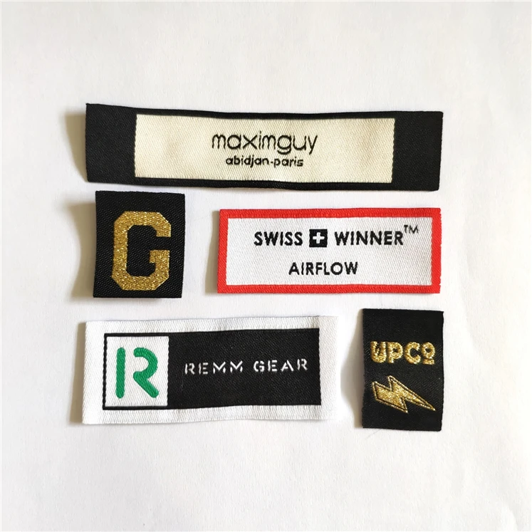 Woven clothing label custom design woven edge label custom woven clothing labels