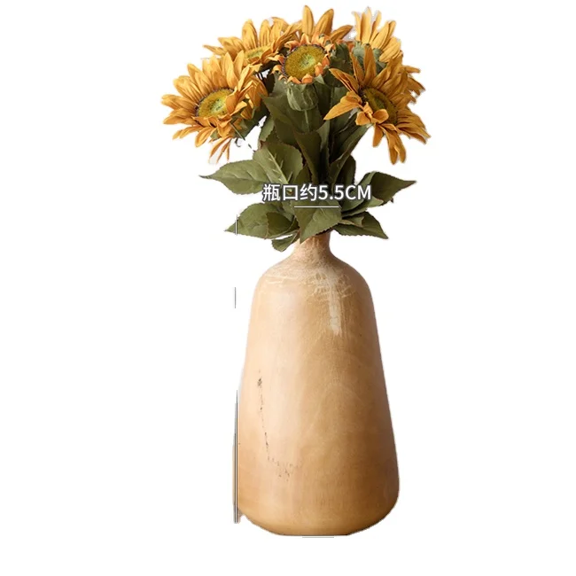 2021 New style wooden vase for ornament wood bottle for decoration