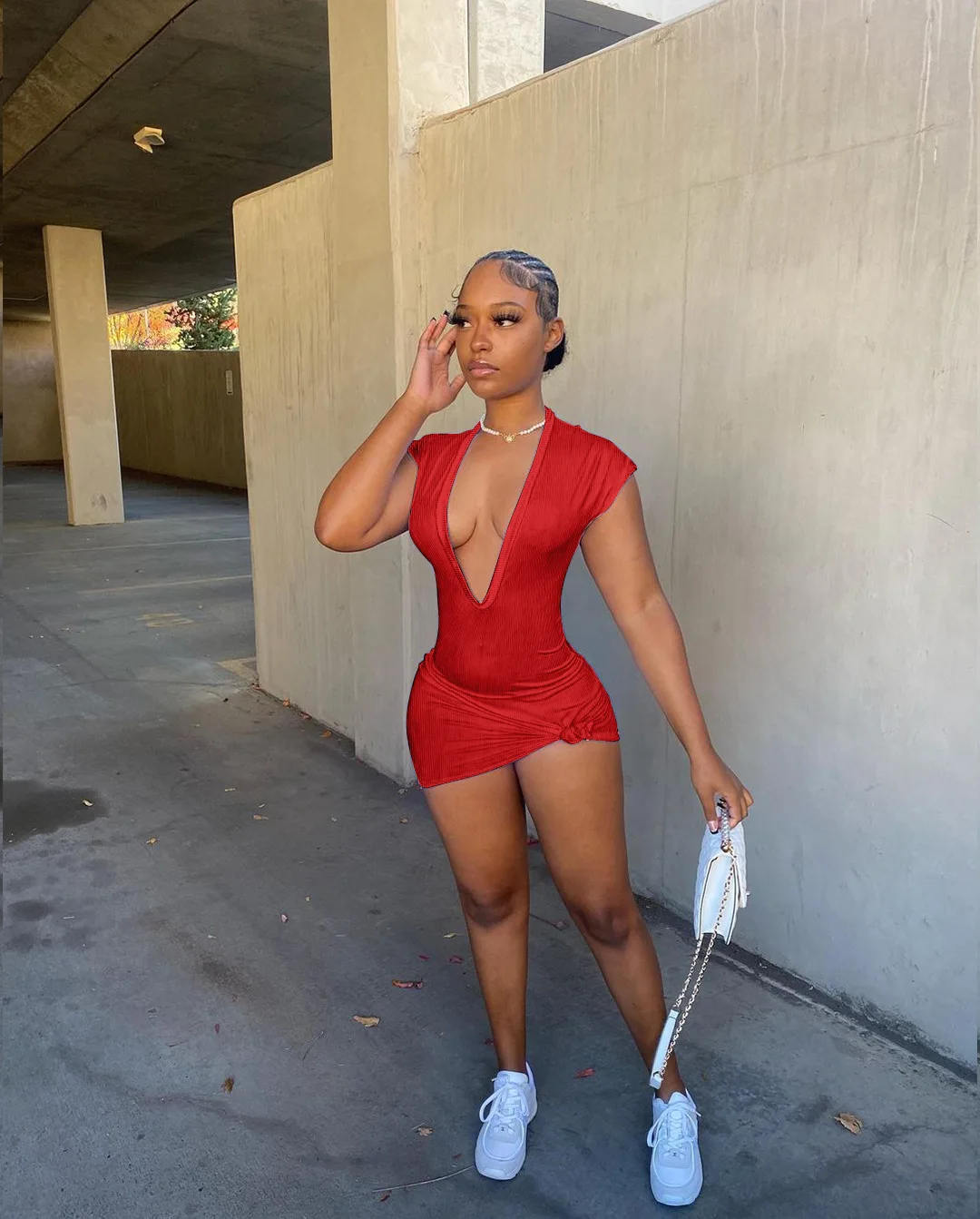 Womens Clothes 2022 Sexy Deep V Mini Dress Nightclub Dresses Women Summer Dress