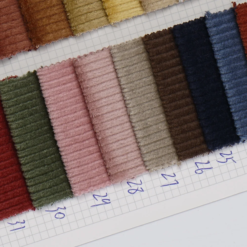 
Free samples woven stretch lycra cotton 8 wale corduroy fabric 