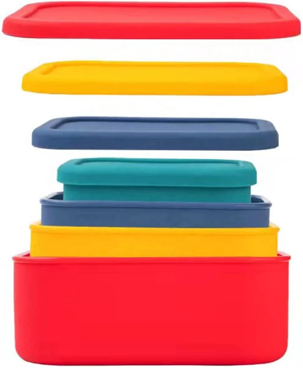 Silicone Food Storage Containers Set 4 Kinds Of Different Sizes Colors Refrigerator Transfer Oven Safe Food Containers With Lids