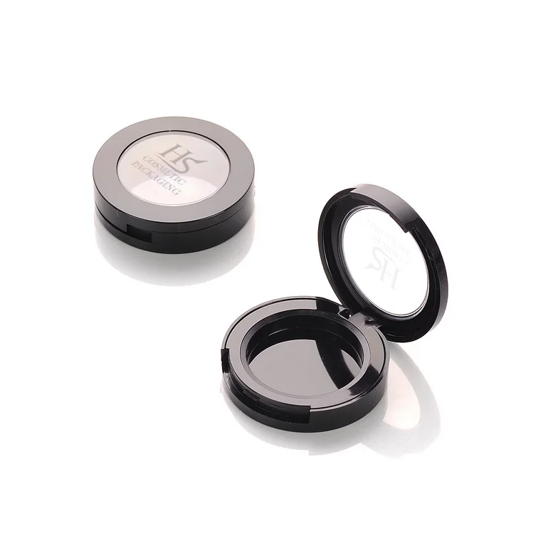 Пластиковый Пустой компактный футляр для пудры с круглым тональным кремом и логотипом под заказ