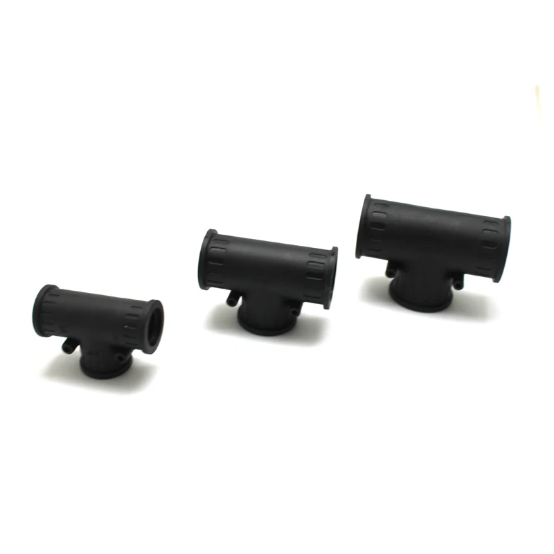 T type three ways plastic pipe rubber joint fitting