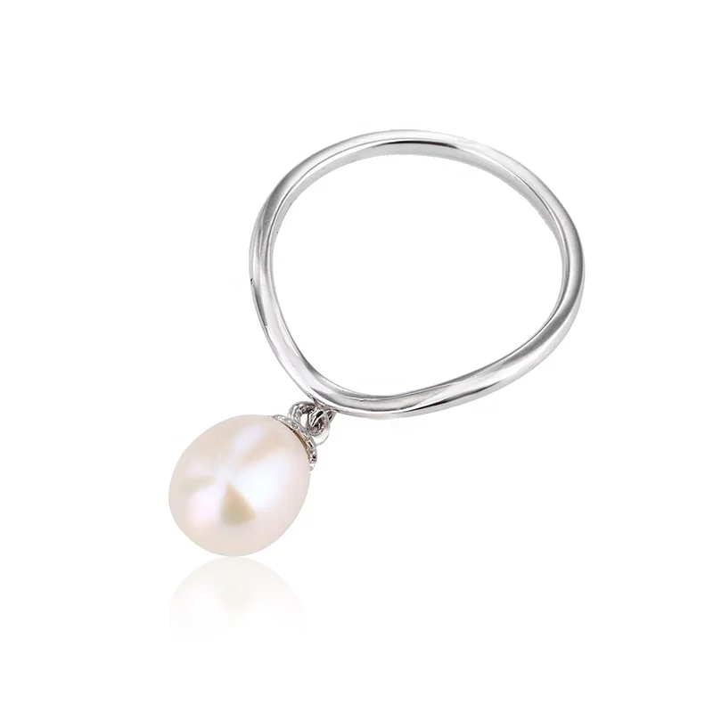 KAMMY 7-7.5mm Personalized Simple Dainty 925 Sterling Silver Casual Circle Pendant Rings For Ladies