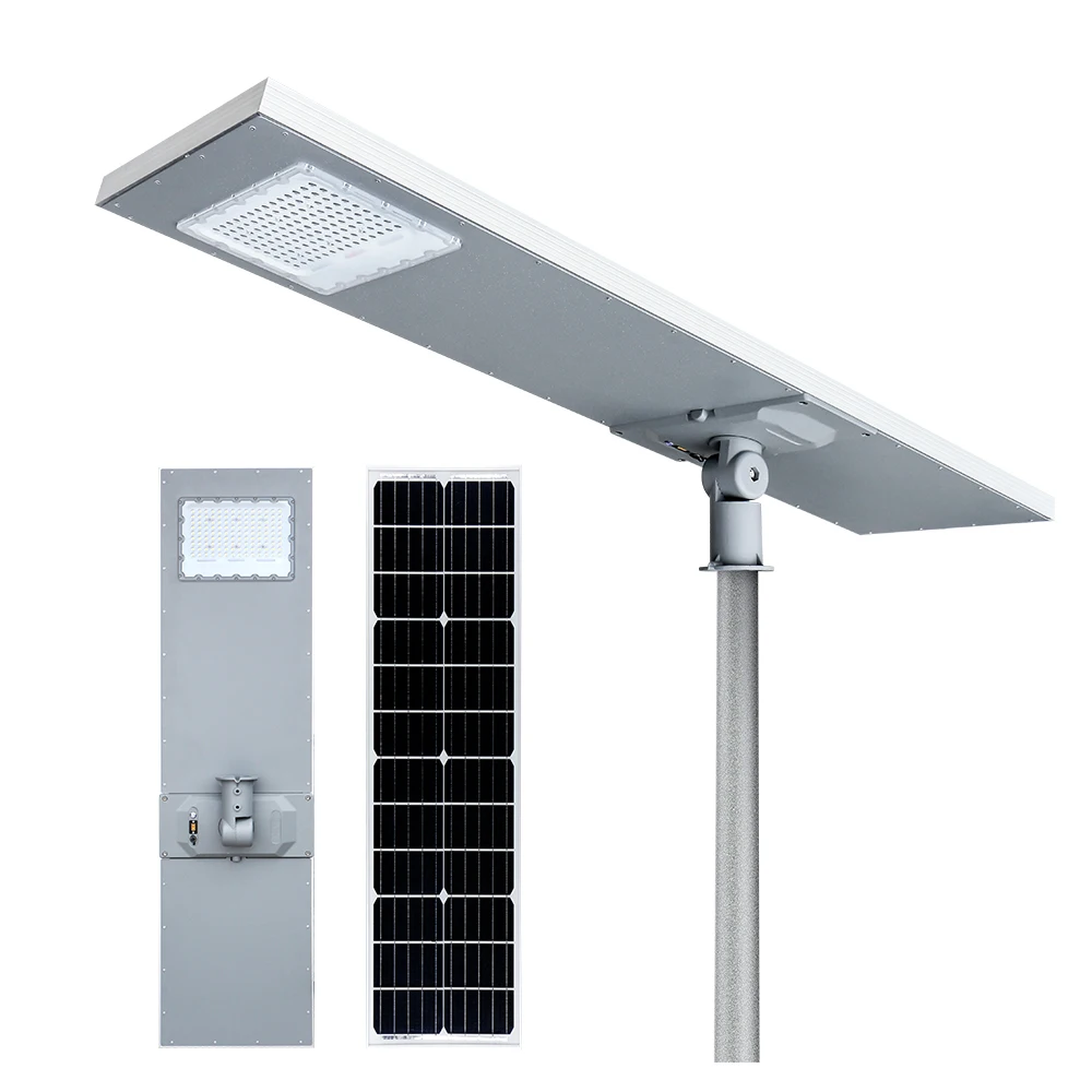 KCD High Lumen 100w 150w 200w LED Street Solar Lamp Motion Sensor Built In Lithium Battery 100watts Outdoor Solar Street Light