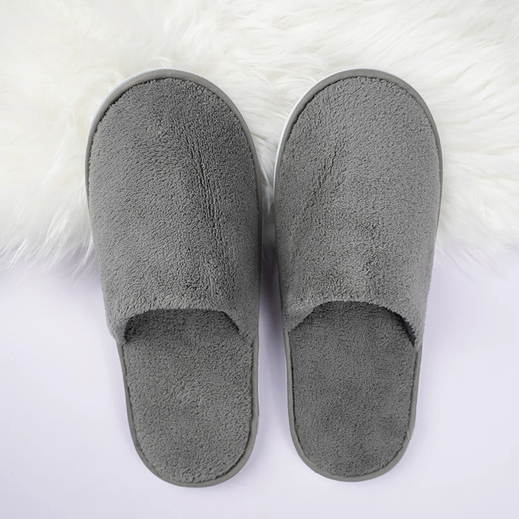 Luxury Soft Velvet Custom Spa Travel Bathroom Unisex Guest Hotel Disposable Slippers With Logo