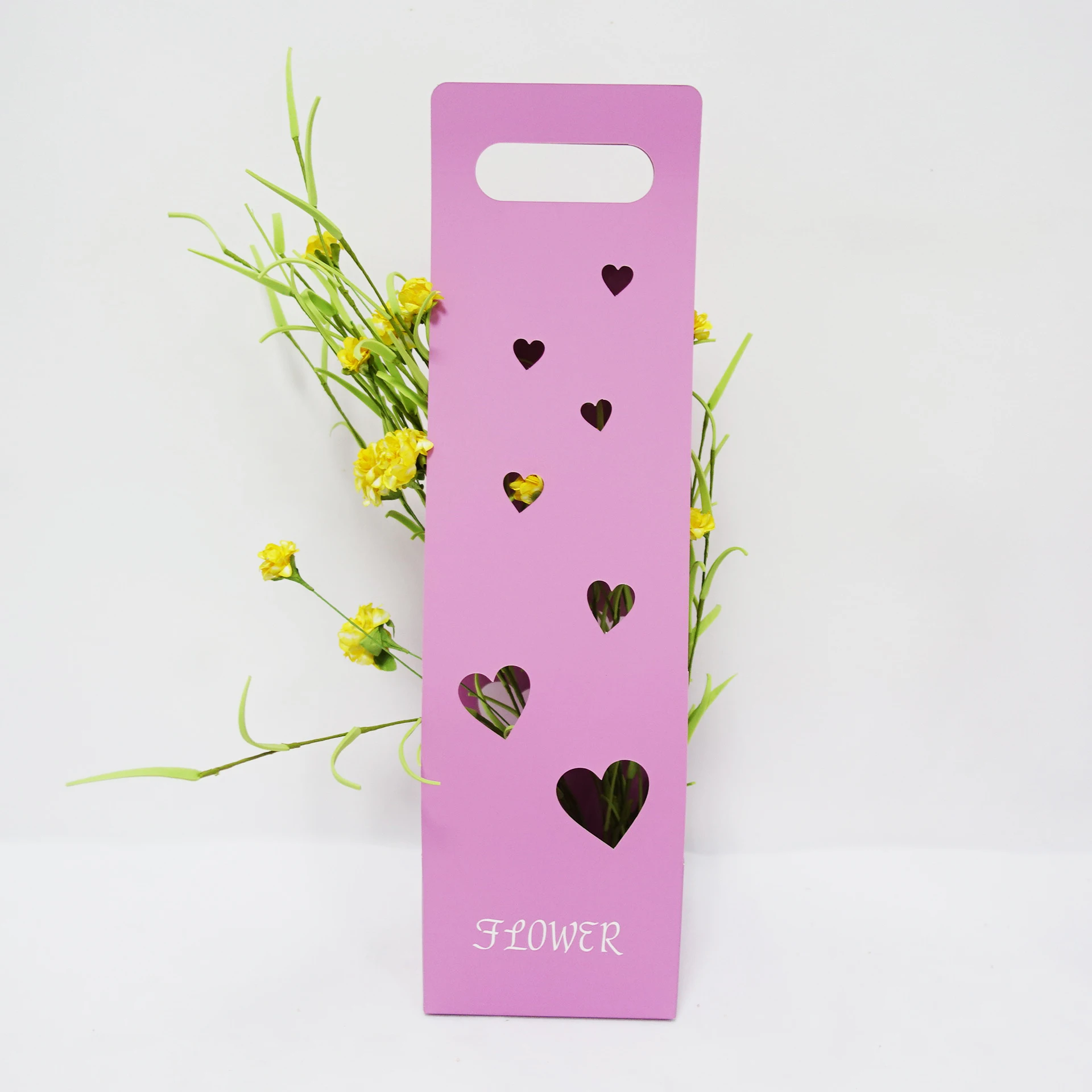 Fashion kraft paper flower carrier paper bag