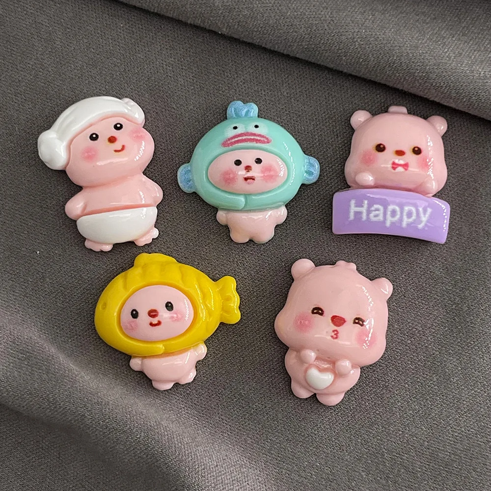 Resin Charm Doll Anime Character Flatback Cabochon Scrapbooking Craft DIY Accessory Decor Figurine DIY clip phone case ornaments