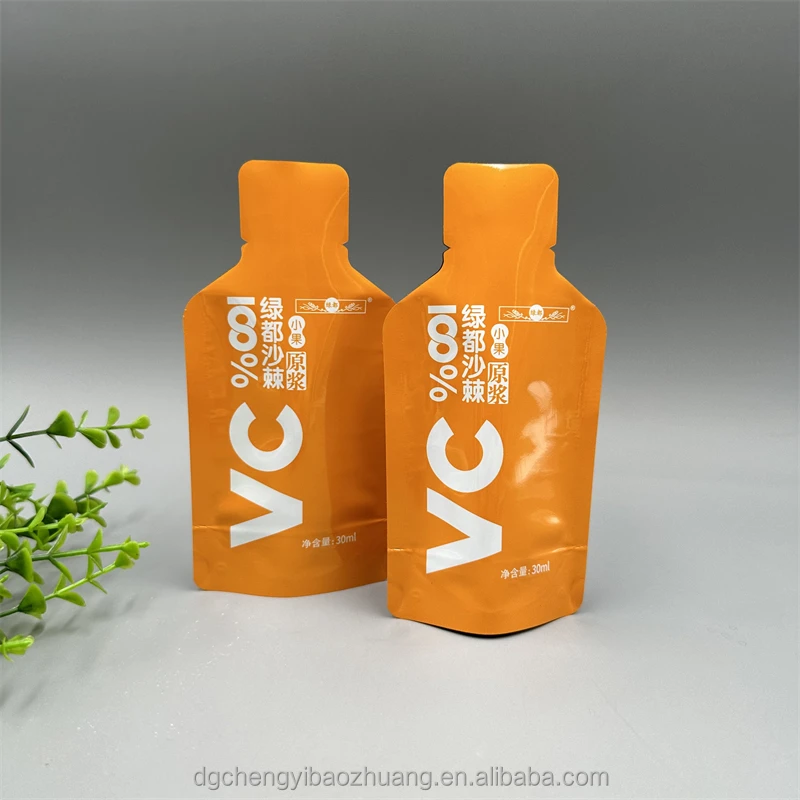 Custom 1 oz  Beauty Drink Packed Sachet Gel Honey Packaging Pouches 30ml Supplement Energy Drink Pouch Collagen Liquid Foil Bags