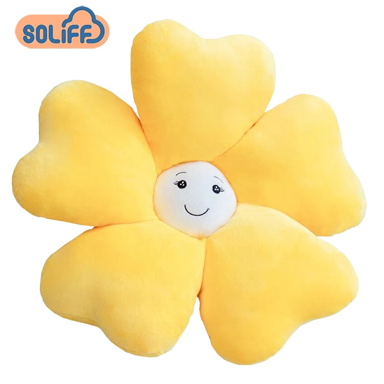 Wholesale custom fashion high quality soft stuffed plush toy 18 inch hot selling Sunflower plush Cushion soft flower pillow