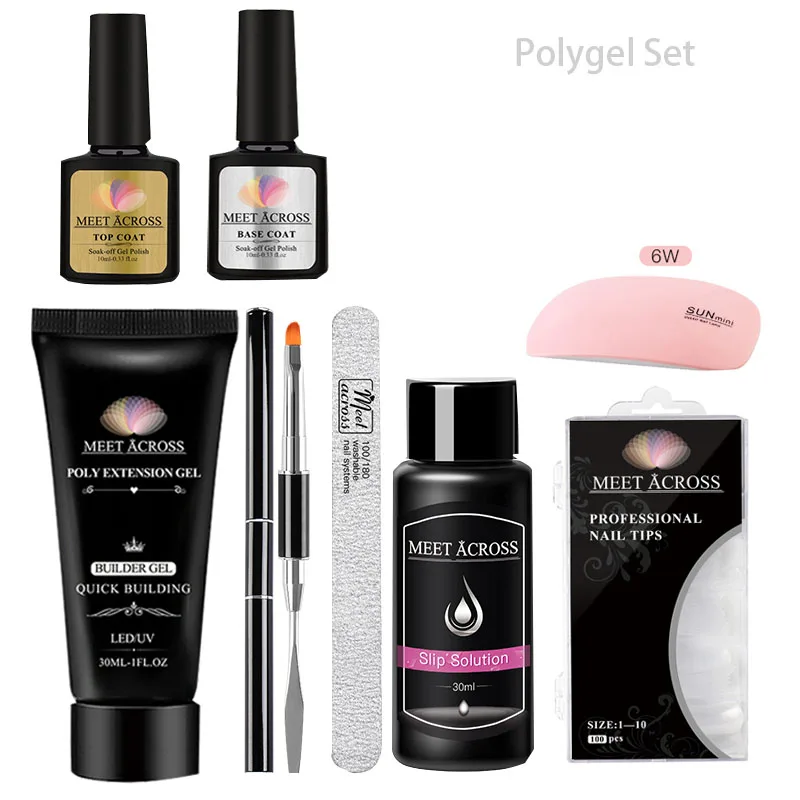 Oem мягкий комплект и комплект Советы Клей профессиональный 8 видов цветов наращивание ногтей гель поли гель набор