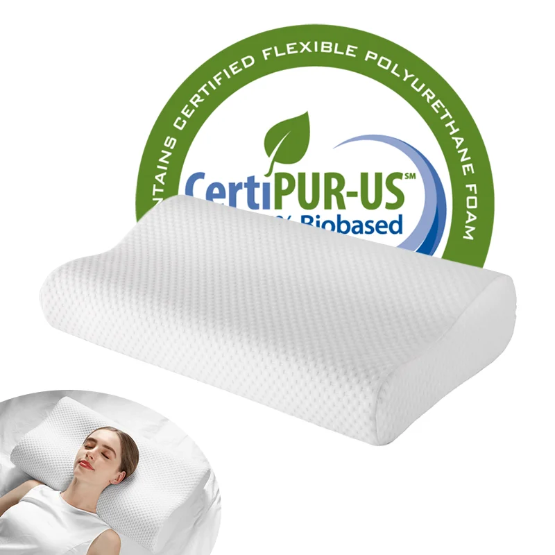 Factory Price 3.5usd OEM ODM Customized Logo B-Shaped Memory Sponge Pillow For Neck Pain