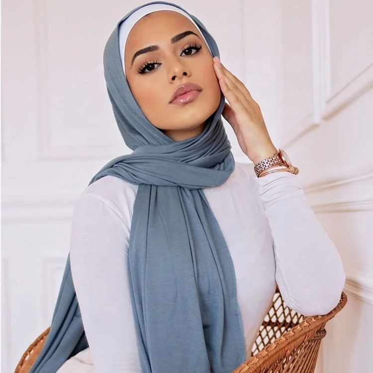 5 Pack Best Quality Female Jersey Modal Mercerized Hijab Cotton Scarf Dubai Malay Indonesian Islamic Scarf Hijab 5pcs One Box