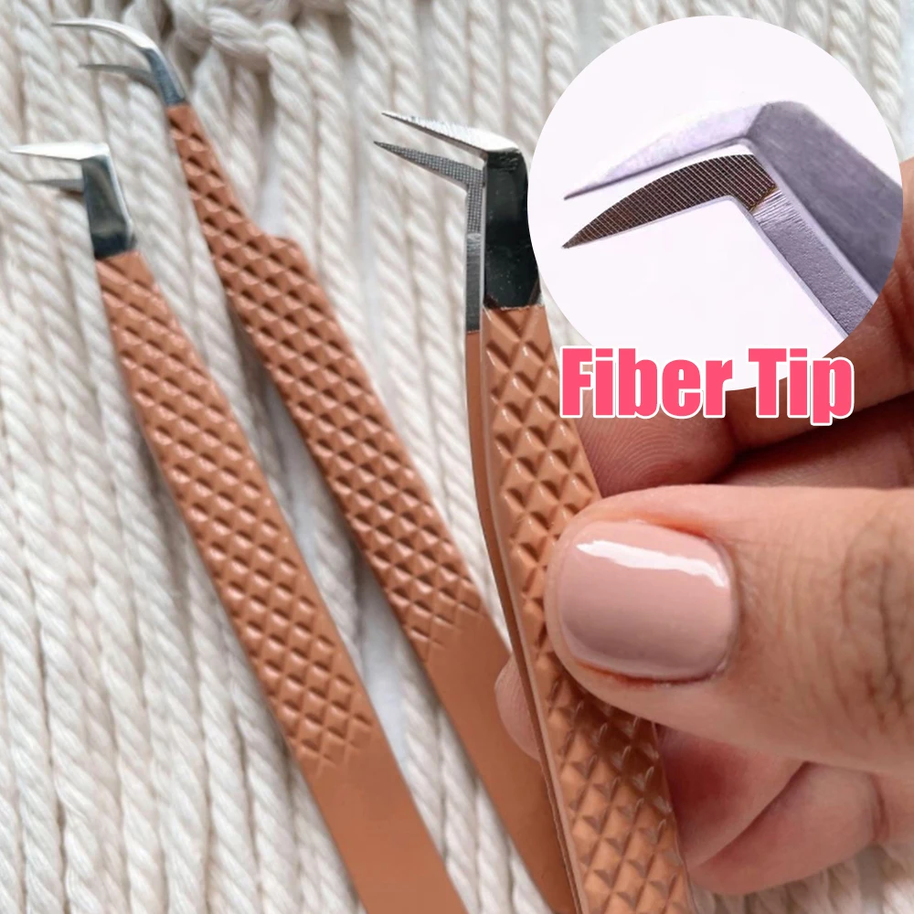 fiber tip 45 75 90 degree eyelash volume tweezers fiber tip Volume Tweezers Private Label for eyelash extension