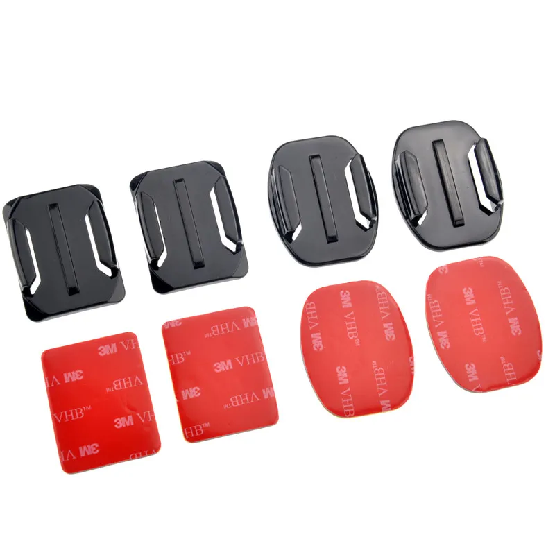 Go Pro Kits 2x Flat 2x Curved Mounts 4x 3M Adhesive pads for GoPro Hero 5 4 3 2 SJCAM SJ4000 SJ5000 SJ5000x EKEN H9 Xiaomi Yi