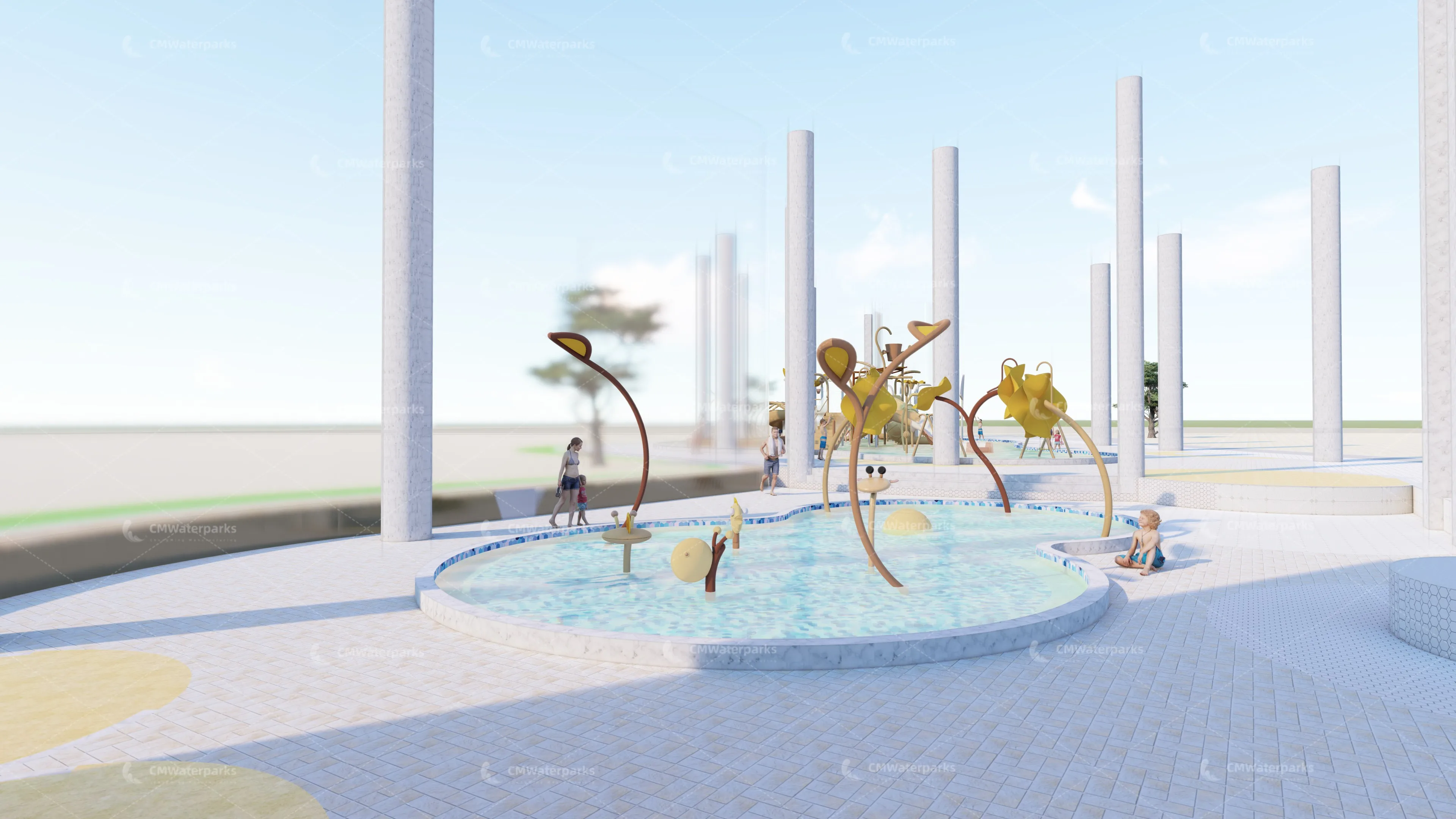 2024 New Design 3D Model Outdoor waterpark amusement swing park Equipment Case Fiberglass Slide