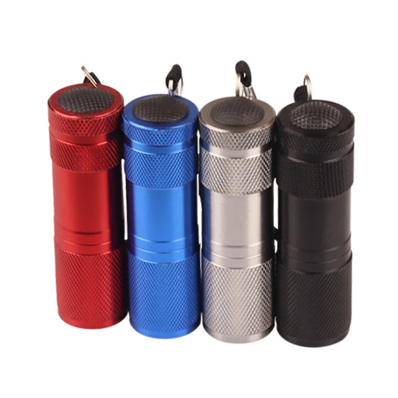 multifunctional waterproof 9 led uv led flashlight keychain free OEM logo