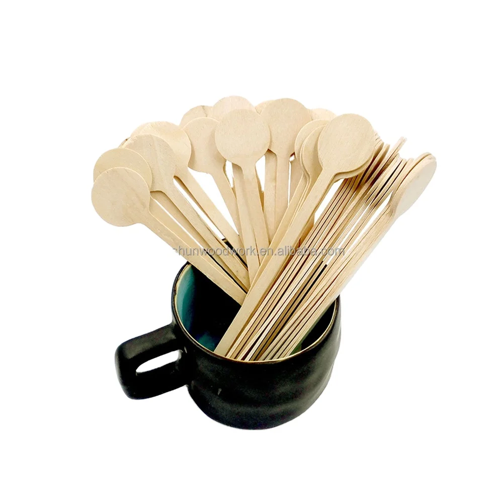 150mm Round Head Wooden Coffee / Cocktail Stick / Stirrer