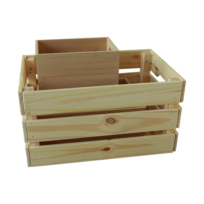New Additions  space -saving storage Solid wooden storage box kitchen  storage basket