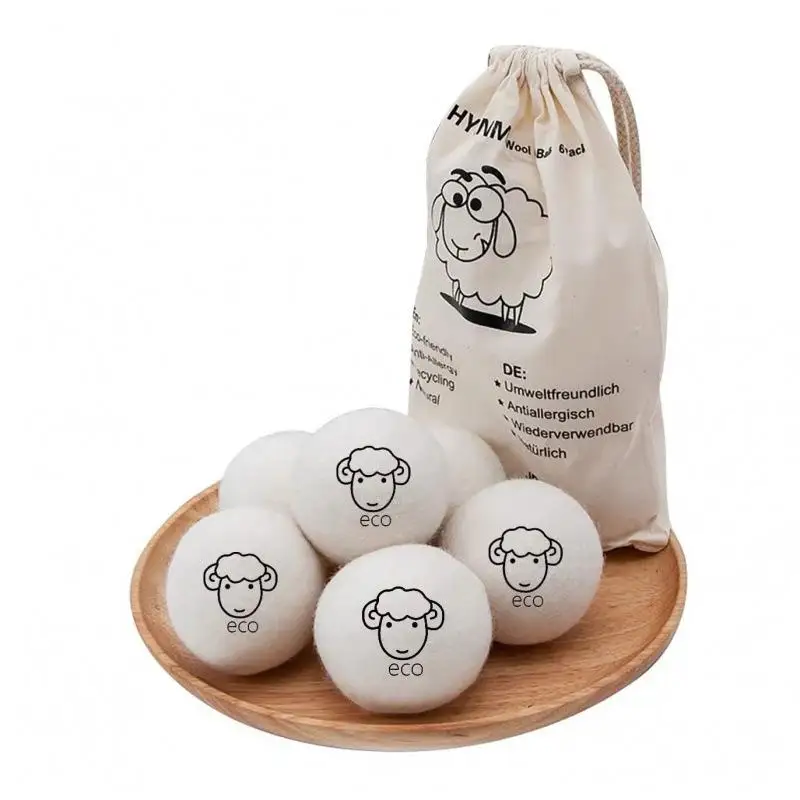 Hot Sale Home Reusable 6 Pack Wool Dryer Balls Natural Fabric Laundry Washing Balls for Drying Clothes Faster