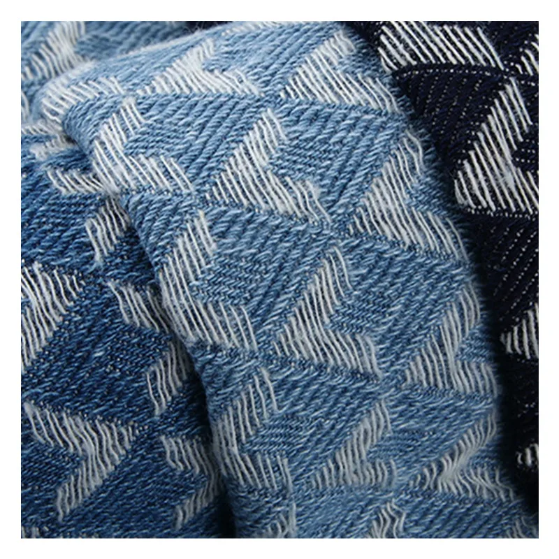 Plaid Jacquard Woven Denim Fabric