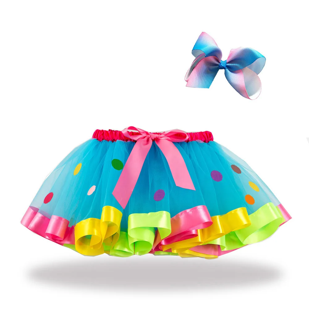 Halloween costumes  Kids Girls Party Princess rainbow Christmas fluffy Tutu Skirt