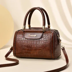 luxury hand bags ladies 2023 New Boston women bag messenger shoulders bolsos de mujer Stone pattern wholesale Handbags