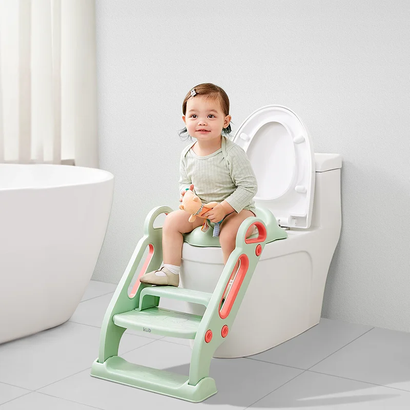 KUB Children Toilet Training Toilet Ladder Steps Seat PP Non-Slip Kids Baby Toddler Potty Training Seat with Ladder