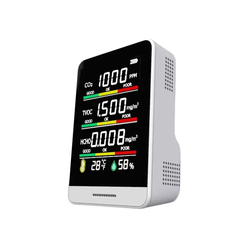 2022 Portable Big Screen TVOC HCHO Harmful Gas Meter Formaldehyde Detector Environmental Quality Index NDIR Air Quality Monitor