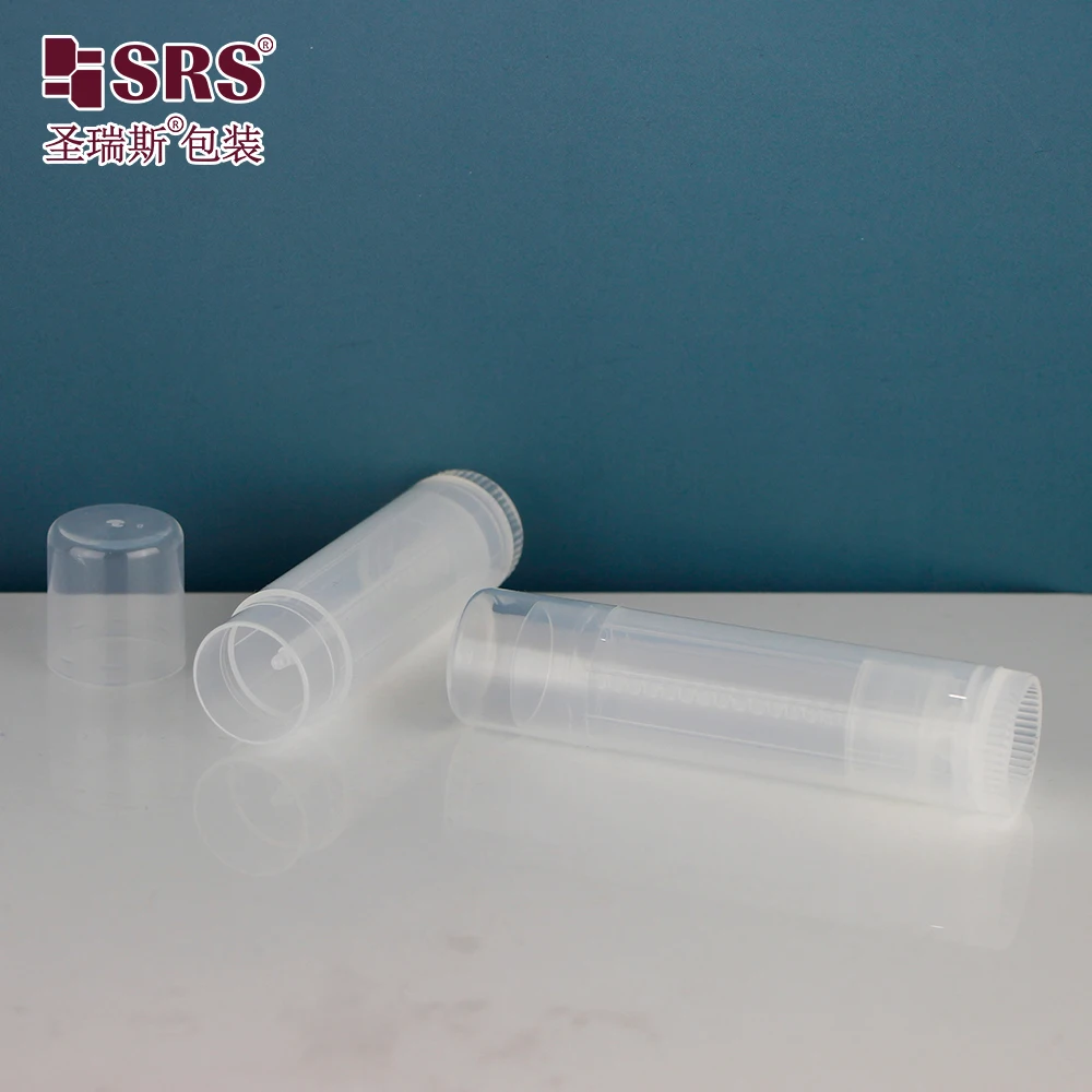 D047-5ml 15ml Transparent Clear Red White Empty PP Plastic Lip Treatment Tube 5ml For Lip Balm Moisturizer