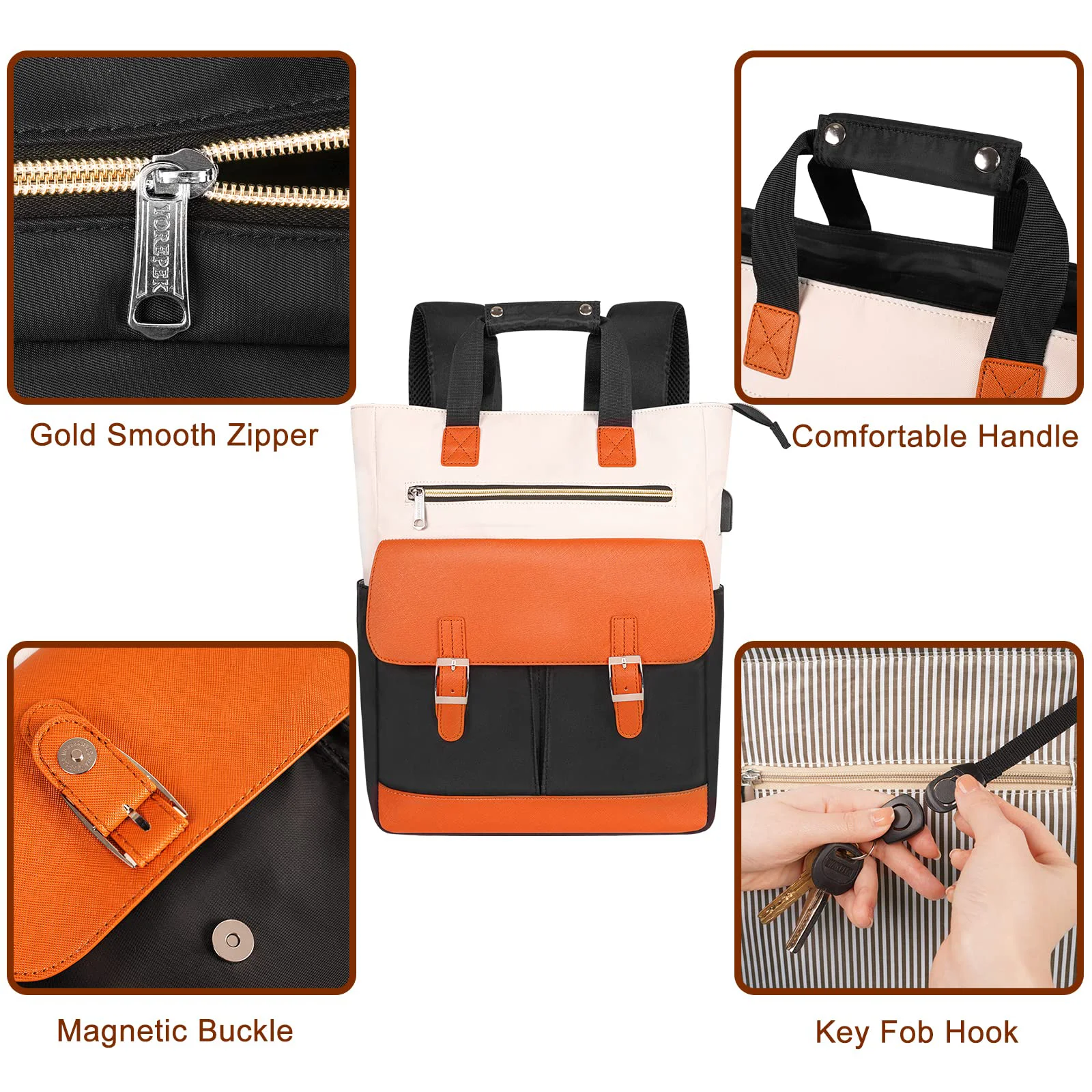 New Arrival women backpack luxury Multifunctional pu leather backpack laptop bags for women