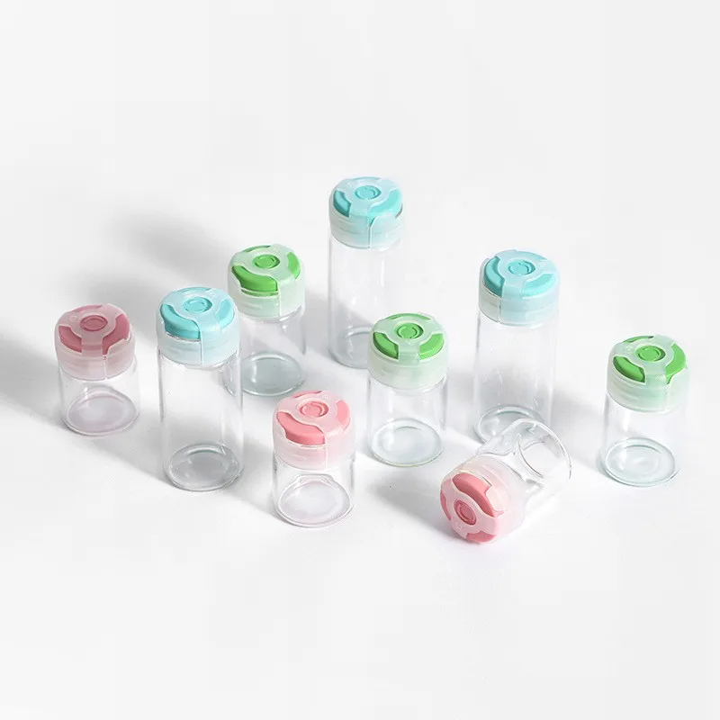 Wholesale 3 ml Glass Vials Amber clear Ampoule Vial Bottles Pharmaceutical with Colorful Seal Caps
