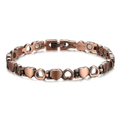 Wholesale price 99.99% pure copper charm copper bracelets for arthritis magnetic copper bracelet magnetic with customize