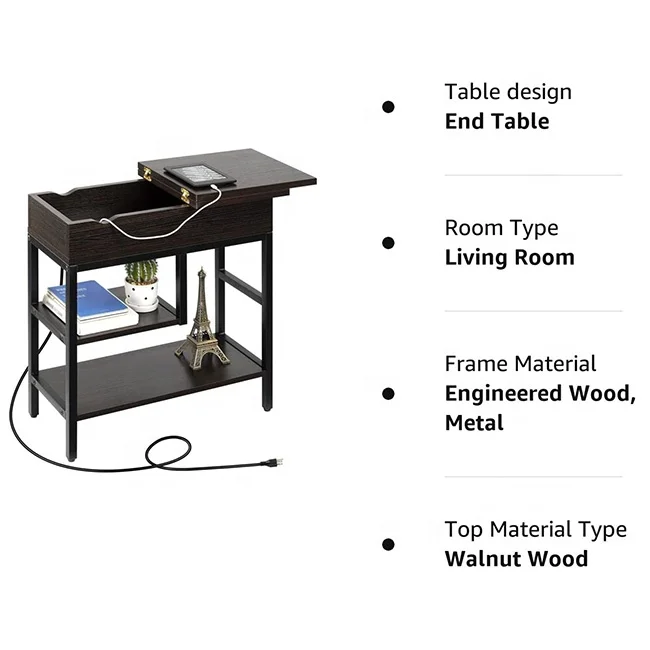Modern Style Center Tea Bedside Table Living Room Coffee Side Table Nightstand with Set Feature for Couch Sofa Snack End Desk