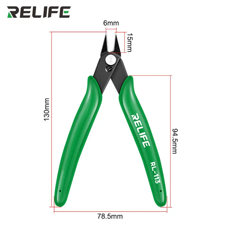 RELIFE RL-113 Precision Diagonal Pliers Hand Tools Electrical Wire Cutters Cutting Pliers For Mobile Phone Repair