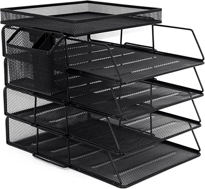 Desk organizers Paper Letter Tray Organizer 4 Tier office supplies Storage Drawer and Pen Holder Desktop File Organizer