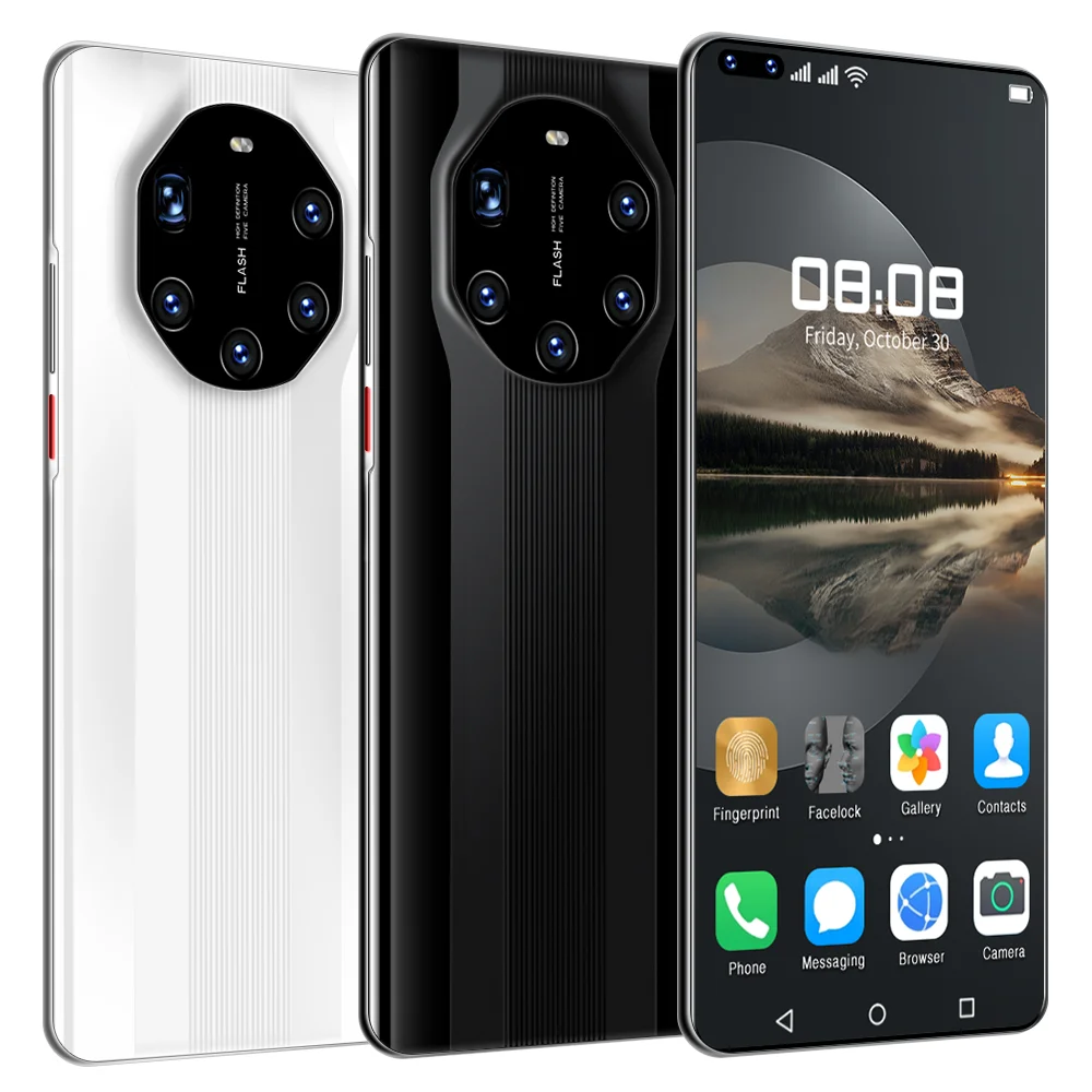 
Hot Selling Mate40 RS Smart Phone Face Recognition 5g phone Dual SIM Custom Logo Android Mobile Phone 