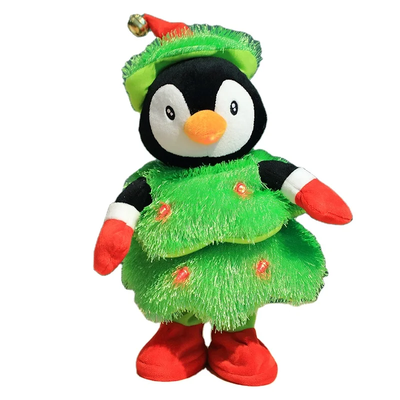New Style Factory 13*35 cm Cute Dancing Singing Talking Recording Christmas Tree Plush Doll Stuffed Electrical Toys